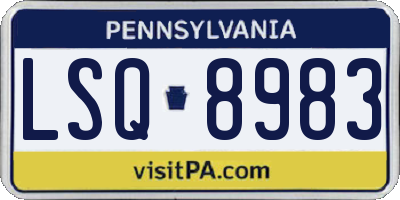 PA license plate LSQ8983