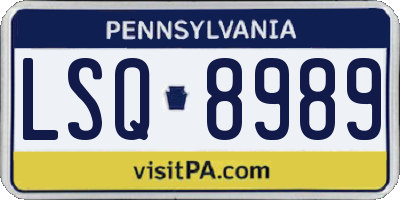 PA license plate LSQ8989