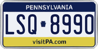 PA license plate LSQ8990