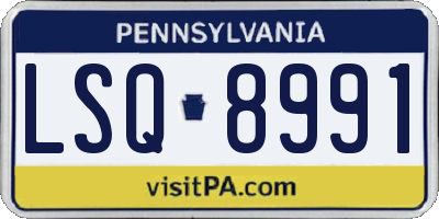 PA license plate LSQ8991