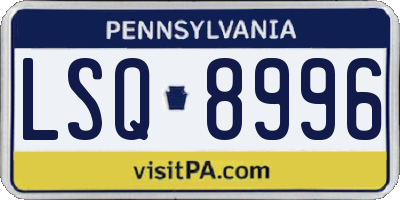PA license plate LSQ8996