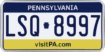 PA license plate LSQ8997