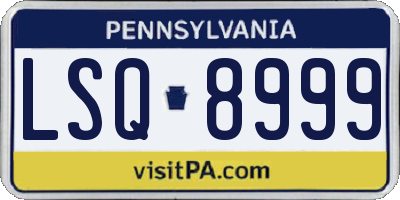 PA license plate LSQ8999