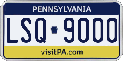 PA license plate LSQ9000