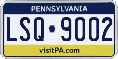 PA license plate LSQ9002