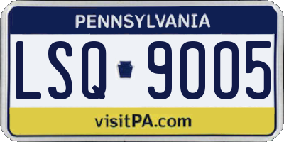 PA license plate LSQ9005