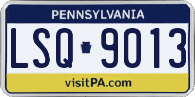 PA license plate LSQ9013