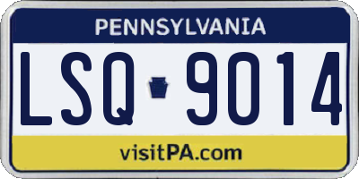 PA license plate LSQ9014