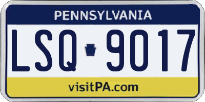 PA license plate LSQ9017