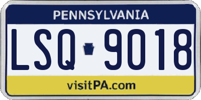PA license plate LSQ9018
