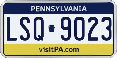 PA license plate LSQ9023