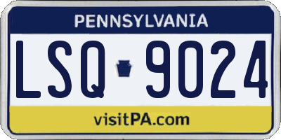 PA license plate LSQ9024