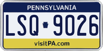 PA license plate LSQ9026