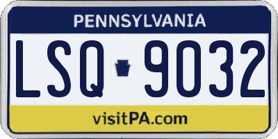 PA license plate LSQ9032