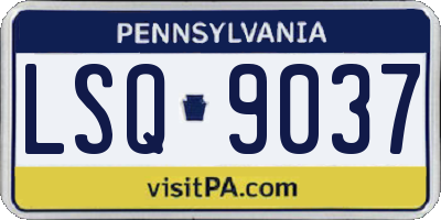 PA license plate LSQ9037