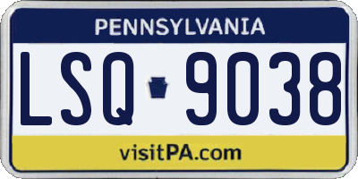 PA license plate LSQ9038