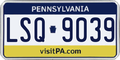 PA license plate LSQ9039