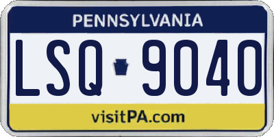 PA license plate LSQ9040
