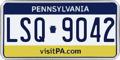 PA license plate LSQ9042