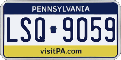 PA license plate LSQ9059