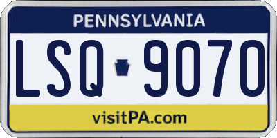PA license plate LSQ9070