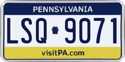 PA license plate LSQ9071