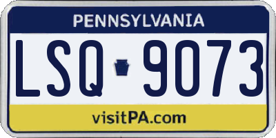 PA license plate LSQ9073