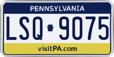 PA license plate LSQ9075