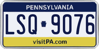 PA license plate LSQ9076
