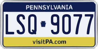 PA license plate LSQ9077
