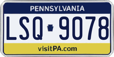 PA license plate LSQ9078