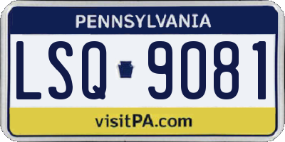 PA license plate LSQ9081