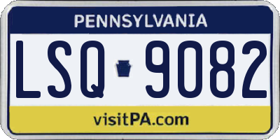 PA license plate LSQ9082