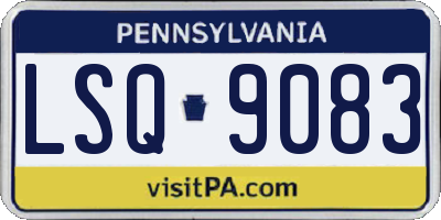 PA license plate LSQ9083
