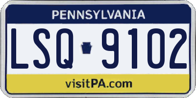 PA license plate LSQ9102
