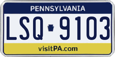 PA license plate LSQ9103