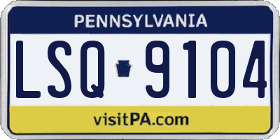 PA license plate LSQ9104