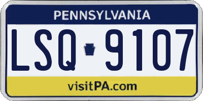 PA license plate LSQ9107