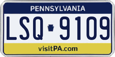PA license plate LSQ9109