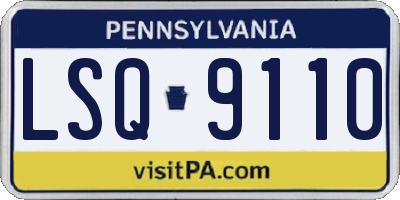 PA license plate LSQ9110