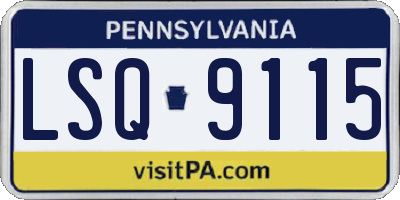 PA license plate LSQ9115