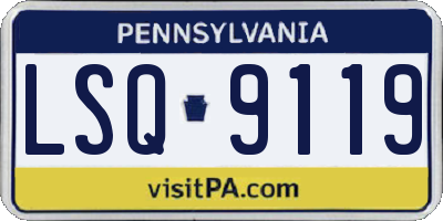 PA license plate LSQ9119