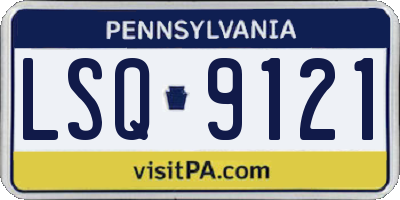 PA license plate LSQ9121