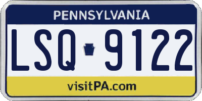 PA license plate LSQ9122