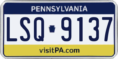 PA license plate LSQ9137