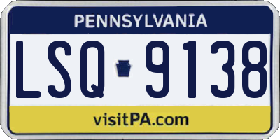 PA license plate LSQ9138