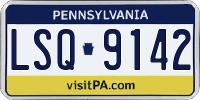PA license plate LSQ9142