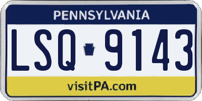 PA license plate LSQ9143