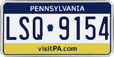 PA license plate LSQ9154