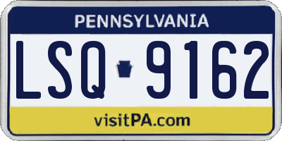 PA license plate LSQ9162